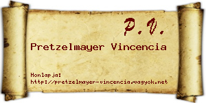 Pretzelmayer Vincencia névjegykártya